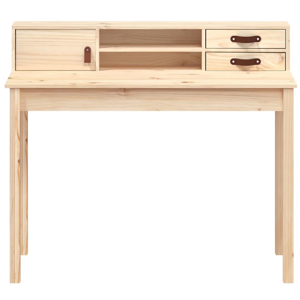 vidaXL Desk Storage Computer Writing Working Table Furniture Solid Wood Pine-13