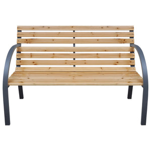 vidaXL Outdoor Patio Bench Garden Park Bench with Armrests Solid Wood Fir-0