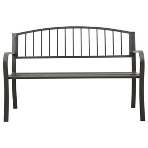 vidaXL Outdoor Patio Bench Park Outdoor Garden Bench for Yard Porch Steel-12