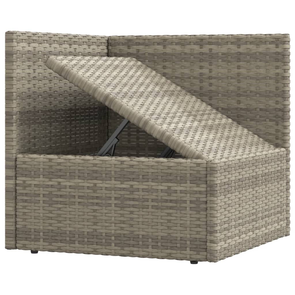 vidaXL Patio Corner Sofa with Cushions Gray Poly Rattan-6