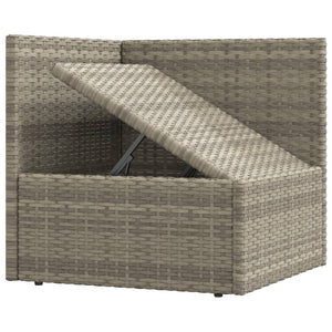 vidaXL Patio Corner Sofa with Cushions Gray Poly Rattan-6