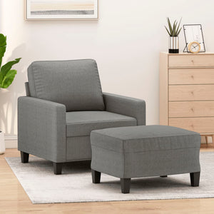 vidaXL Sofa Chair with Footstool Accent Upholstered Living Room Chair Fabric-14