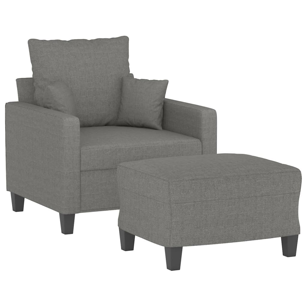 vidaXL Sofa Chair with Footstool Accent Upholstered Living Room Chair Fabric-39