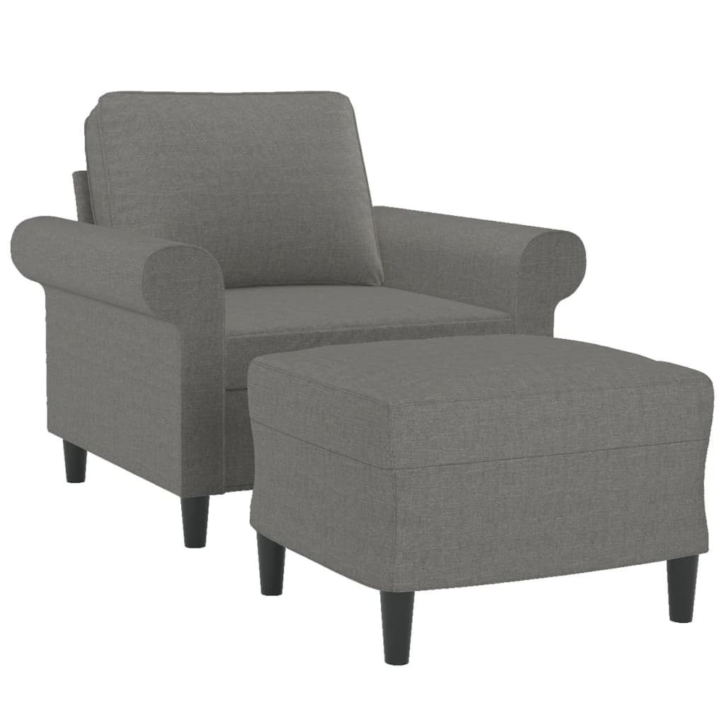 vidaXL Sofa Chair with Footstool Living Room Accent Upholstered Chair Fabric-1