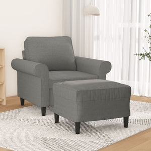 vidaXL Sofa Chair with Footstool Living Room Accent Upholstered Chair Fabric-4