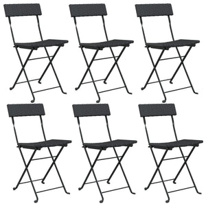 vidaXL Chair Outdoor Bistro Accent Folding Side Chair Poly Rattan and Steel-16