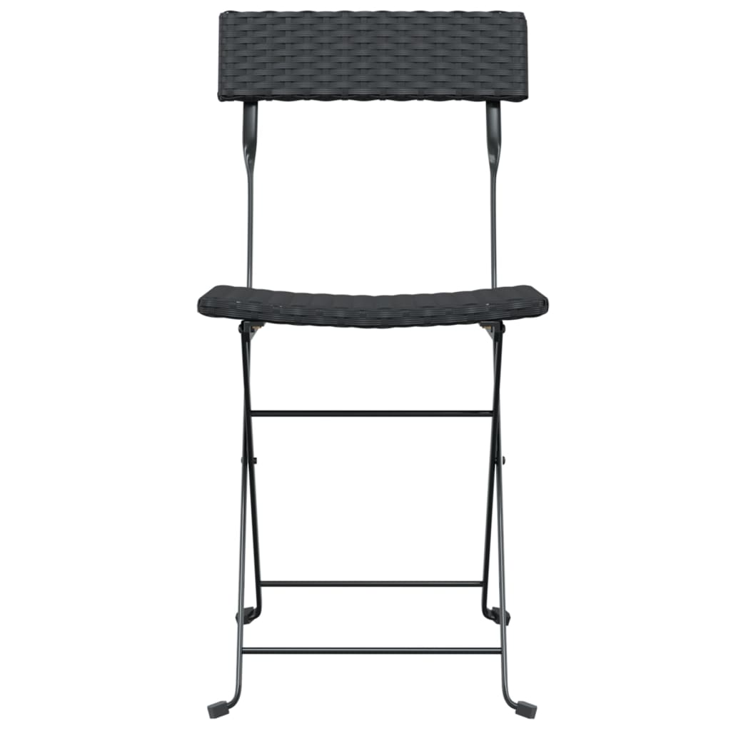 vidaXL Chair Outdoor Bistro Accent Folding Side Chair Poly Rattan and Steel-13