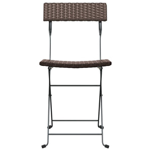 vidaXL Chair Outdoor Bistro Accent Folding Side Chair Poly Rattan and Steel-8