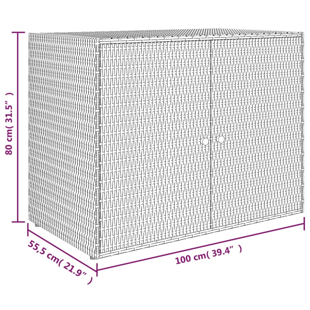 vidaXL Storage Unit Outdoor Storage Cabinet Patio Storage Box Poly Rattan-10