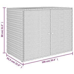 vidaXL Storage Unit Outdoor Storage Cabinet Patio Storage Box Poly Rattan-15