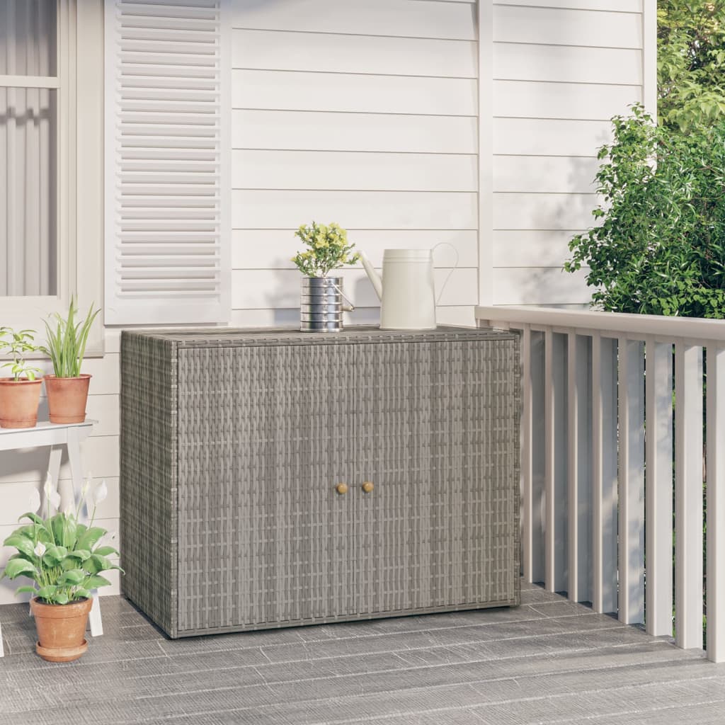 vidaXL Storage Unit Outdoor Storage Cabinet Patio Storage Box Poly Rattan-6