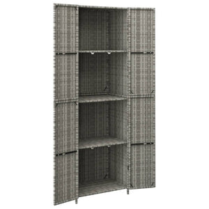 vidaXL Garden Storage Cabinet Black 23.2"x15.7"x70.9" Poly Rattan-3