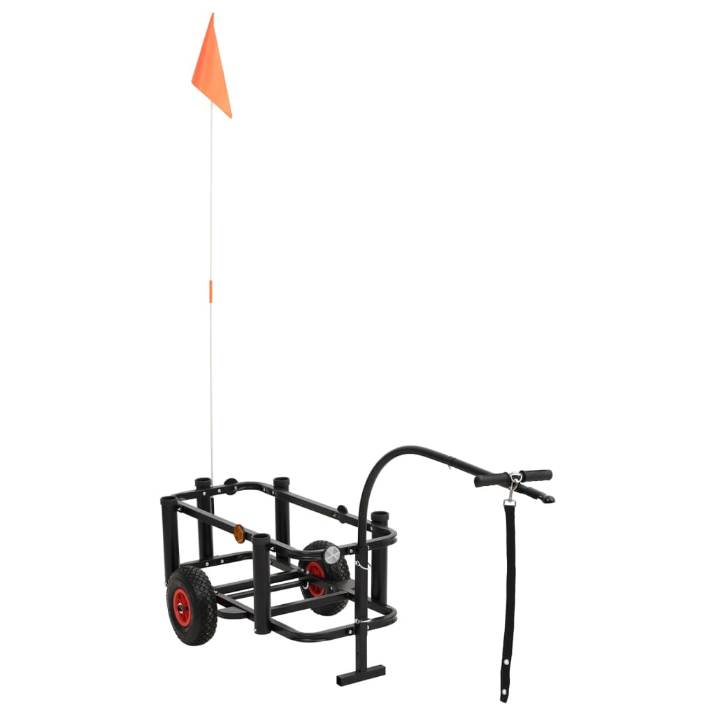 vidaXL Fishing Trolley Black Steel-2