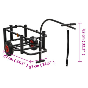 vidaXL Fishing Trolley Black Steel-1