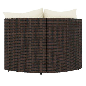 vidaXL Patio Corner Sofas with Cushions 2 pcs Brown Poly Rattan-1