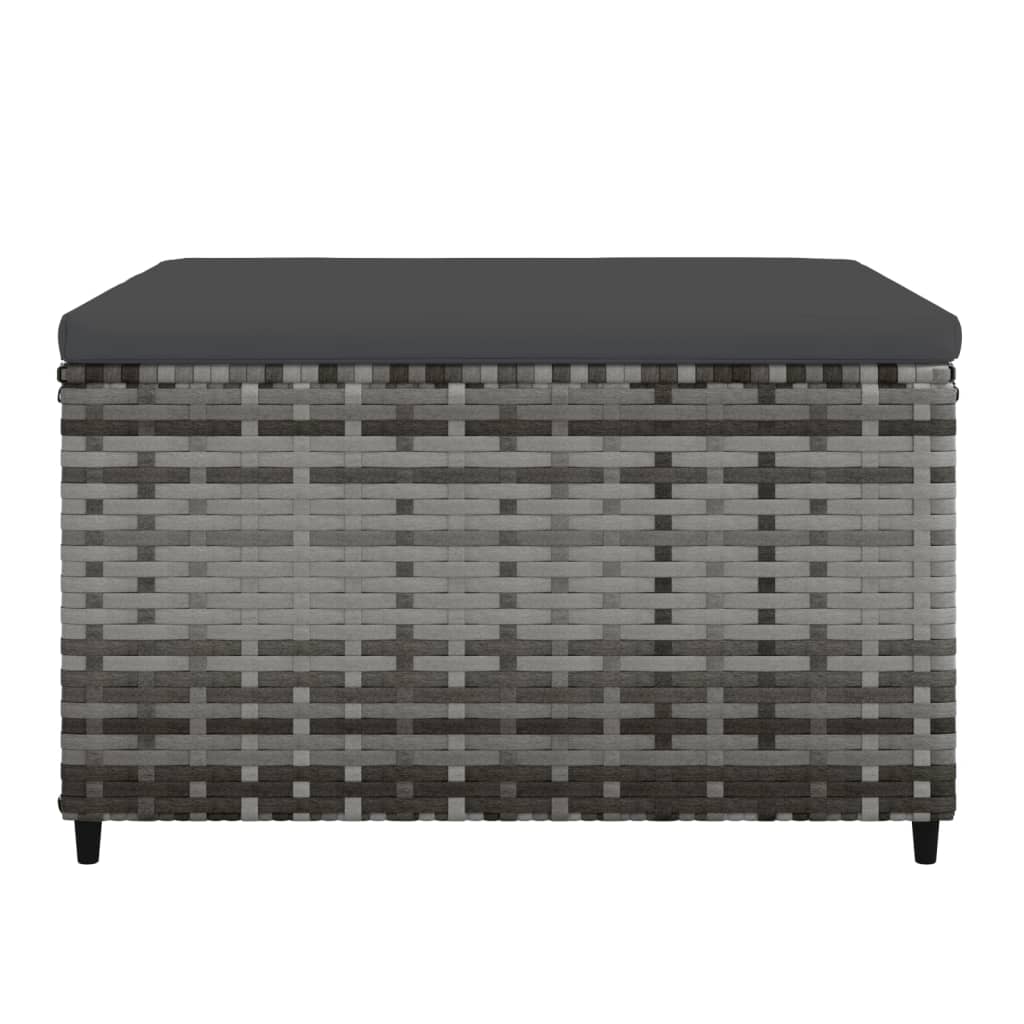 vidaXL Patio Furniture Outdoor Footstool Ottoman with Cushions Poly Rattan-47