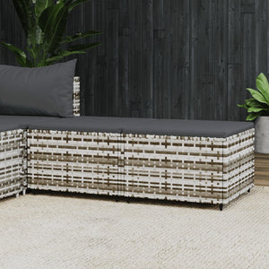 vidaXL Patio Furniture Outdoor Footstool Ottoman with Cushions Poly Rattan-48