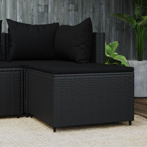 vidaXL Patio Furniture Outdoor Footstool Ottoman with Cushions Poly Rattan-31