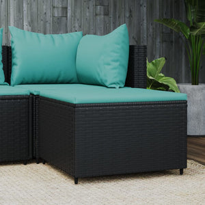 vidaXL Patio Furniture Outdoor Footstool Ottoman with Cushions Poly Rattan-49