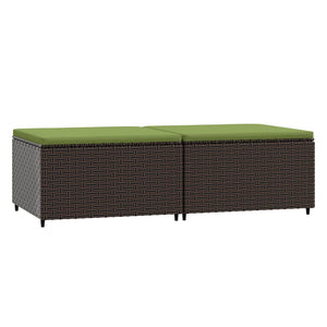 vidaXL Patio Furniture Outdoor Footstool Ottoman with Cushions Poly Rattan-59