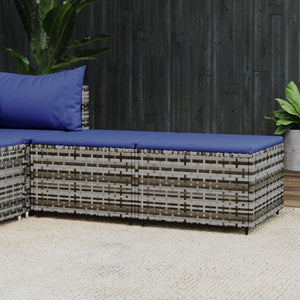 vidaXL Patio Furniture Outdoor Footstool Ottoman with Cushions Poly Rattan-84