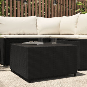 vidaXL Outdoor Coffee Table Square Patio Coffee Table for Lawn Poly Rattan-3