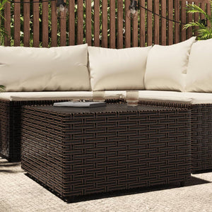 vidaXL Outdoor Coffee Table Square Patio Coffee Table for Lawn Poly Rattan-7