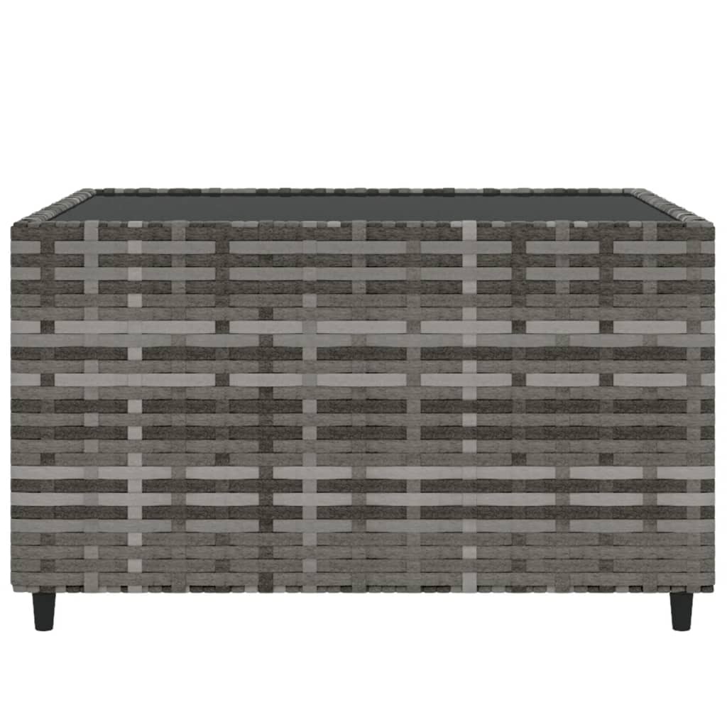 vidaXL Outdoor Coffee Table Square Patio Coffee Table for Lawn Poly Rattan-12