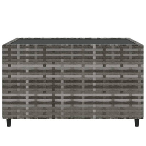 vidaXL Outdoor Coffee Table Square Patio Coffee Table for Lawn Poly Rattan-12