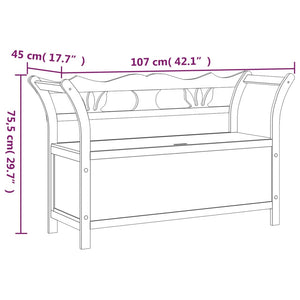 vidaXL Bench Storage Hall Bench for Living Room Dining Room Solid Wood Fir-5