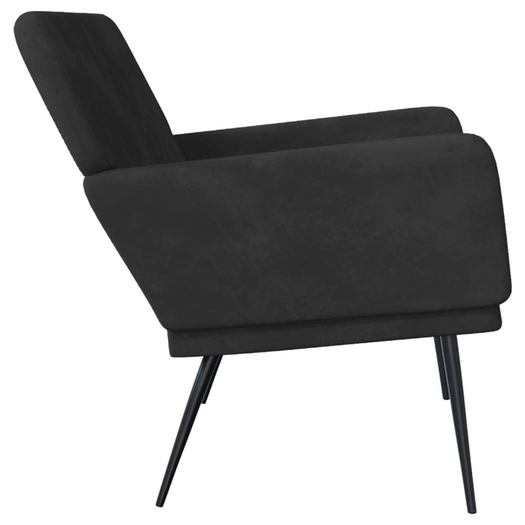 vidaXL Bench Black 42.5"x31.1"x31.1" Velvet-4