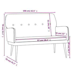 vidaXL Loveseat Upholstered Couch Bench with Armrests for Dining Room Velvet-30