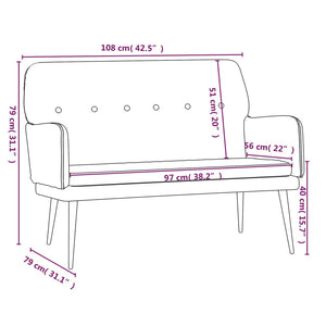 vidaXL Loveseat Upholstered Couch Bench with Armrests for Dining Room Velvet-11