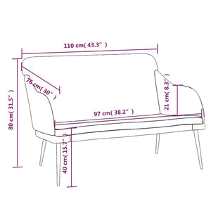 vidaXL Loveseat Upholstered Couch Bench with Armrests for Dining Room Velvet-21