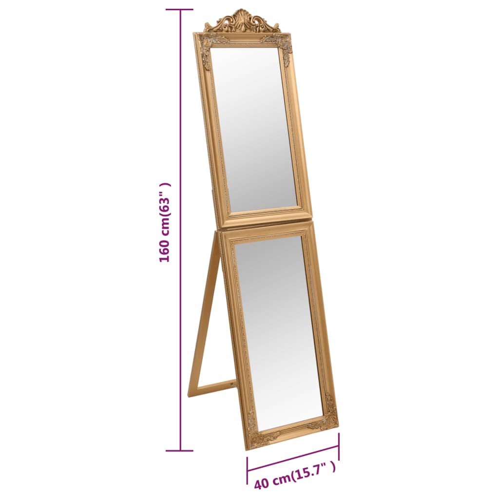 vidaXL Free-Standing Mirror Full Lenth Floor Mirror with Stand for Hallway-20