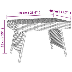 vidaXL Foldable Side Table Outdoor Wicker Folding Couch Table Poly Rattan-7