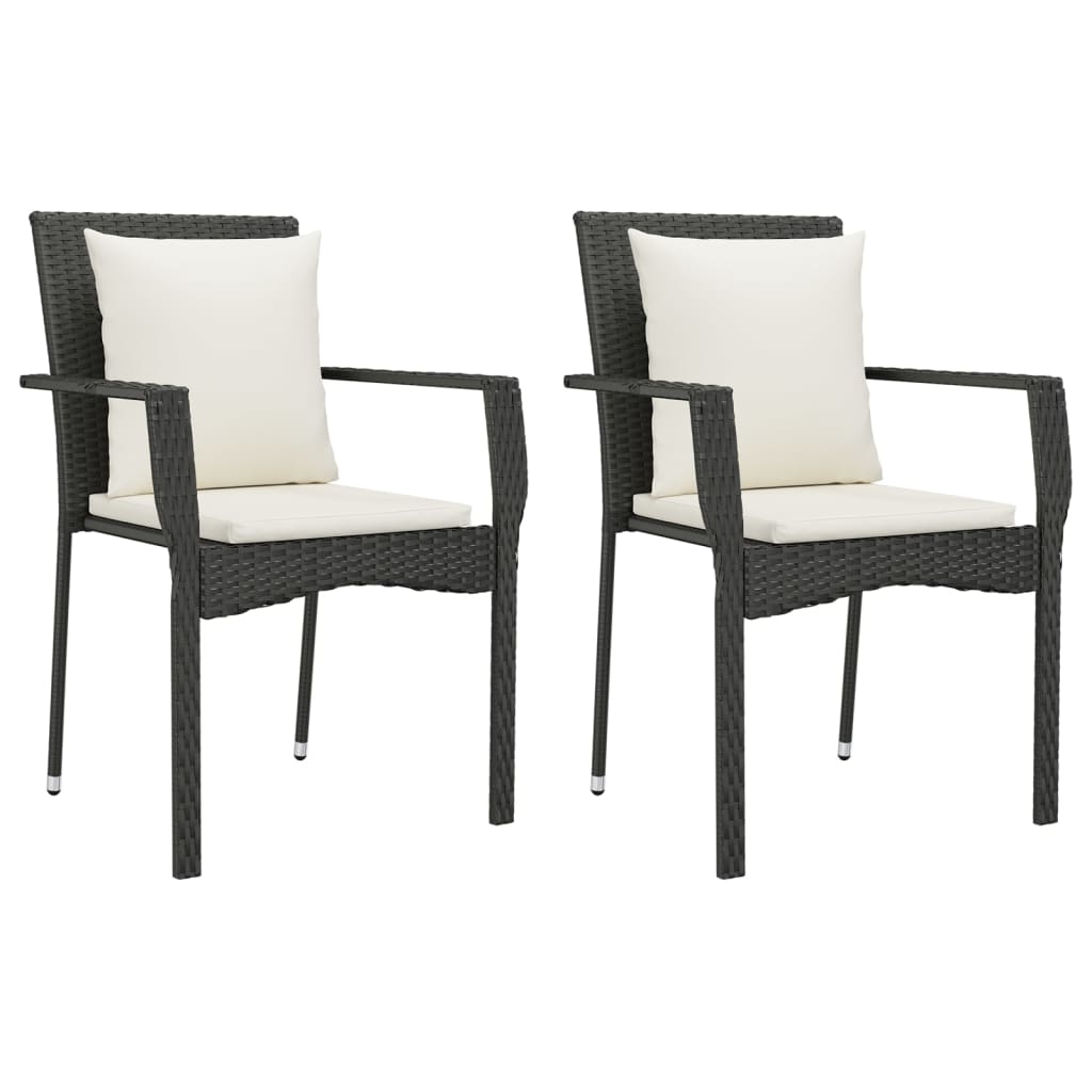 vidaXL Chair Patio Dining Chair with Cushions for Deck Garden Poly Rattan-1