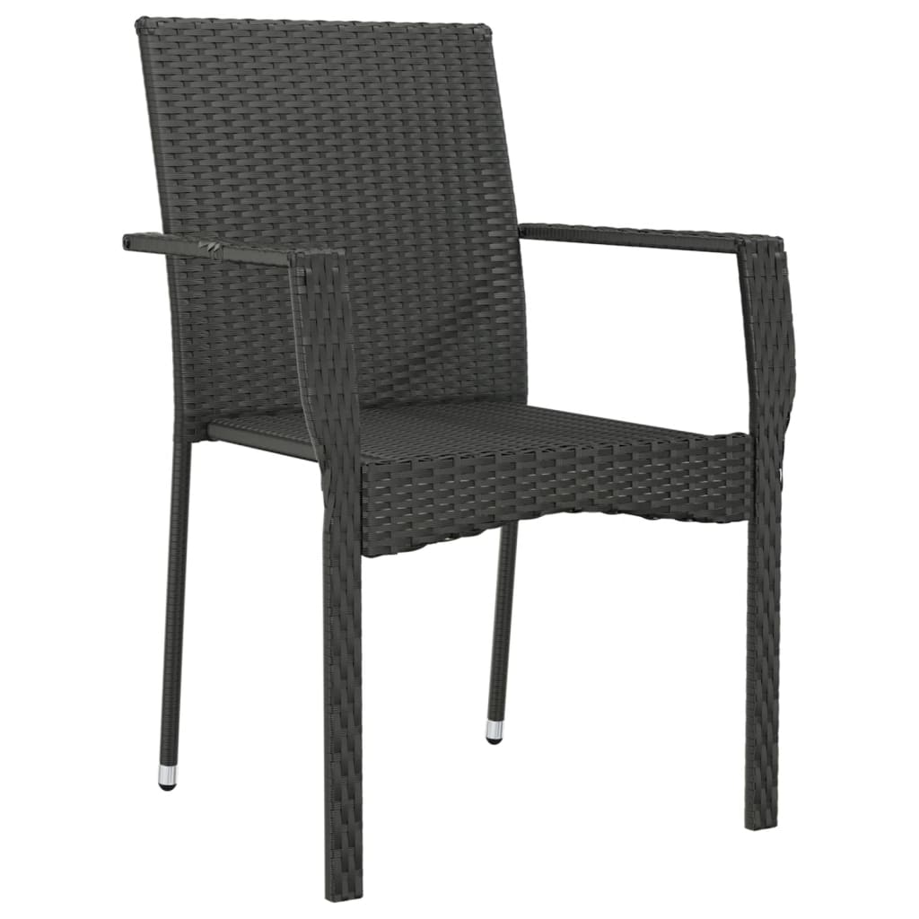 vidaXL Chair Patio Dining Chair with Cushions for Deck Garden Poly Rattan-27