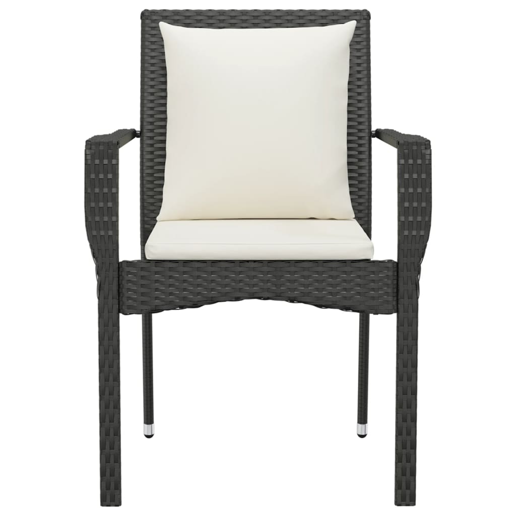 vidaXL Chair Patio Dining Chair with Cushions for Deck Garden Poly Rattan-23