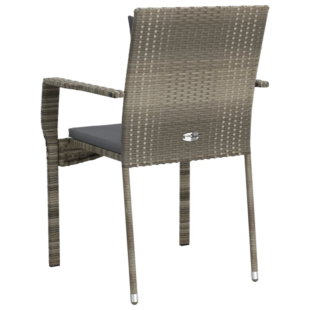 vidaXL Chair Patio Dining Chair with Cushions for Deck Garden Poly Rattan-20