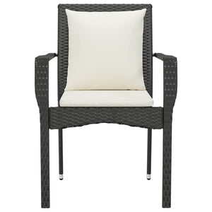 vidaXL Chair Patio Dining Chair with Cushions for Deck Garden Poly Rattan-35