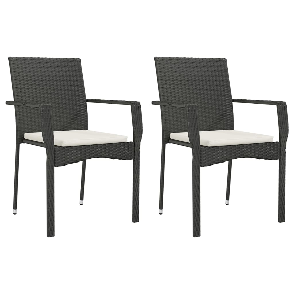 vidaXL Chair Patio Dining Chair with Cushions for Deck Garden Poly Rattan-11