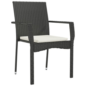 vidaXL Chair Patio Dining Chair with Cushions for Deck Garden Poly Rattan-19