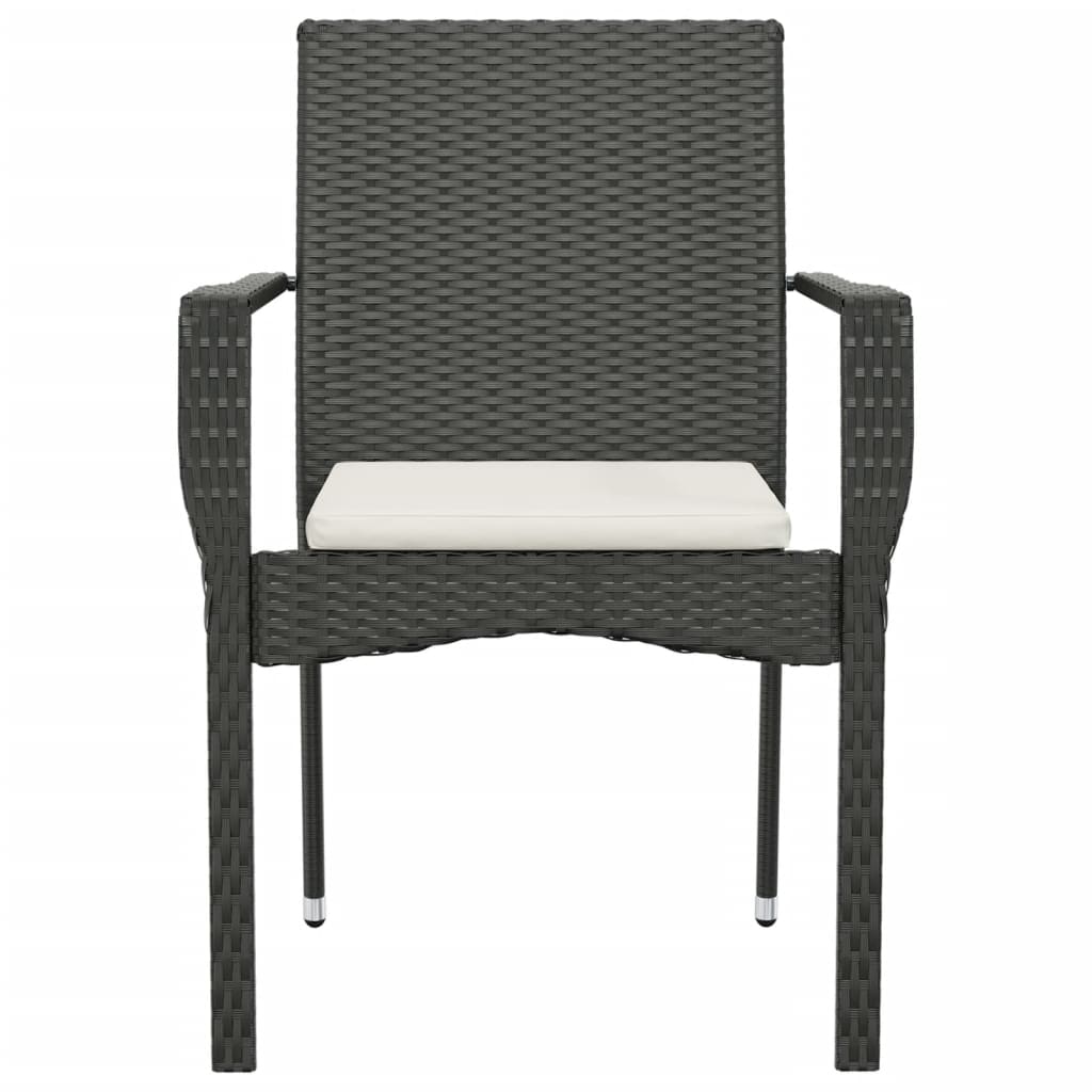 vidaXL Chair Patio Dining Chair with Cushions for Deck Garden Poly Rattan-27