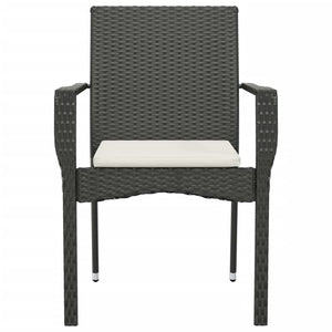 vidaXL Chair Patio Dining Chair with Cushions for Deck Garden Poly Rattan-27