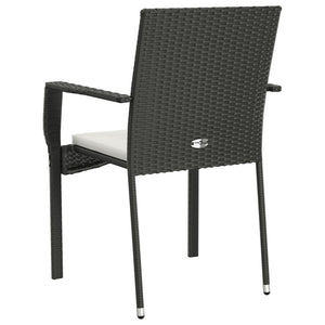 vidaXL Chair Patio Dining Chair with Cushions for Deck Garden Poly Rattan-33