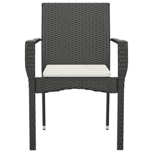 vidaXL Chair Patio Dining Chair with Cushions for Deck Garden Poly Rattan-8