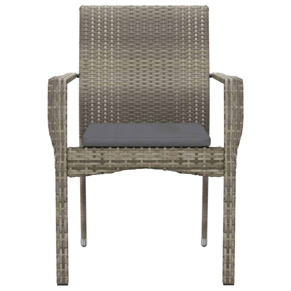 vidaXL Chair Patio Dining Chair with Cushions for Deck Garden Poly Rattan-34