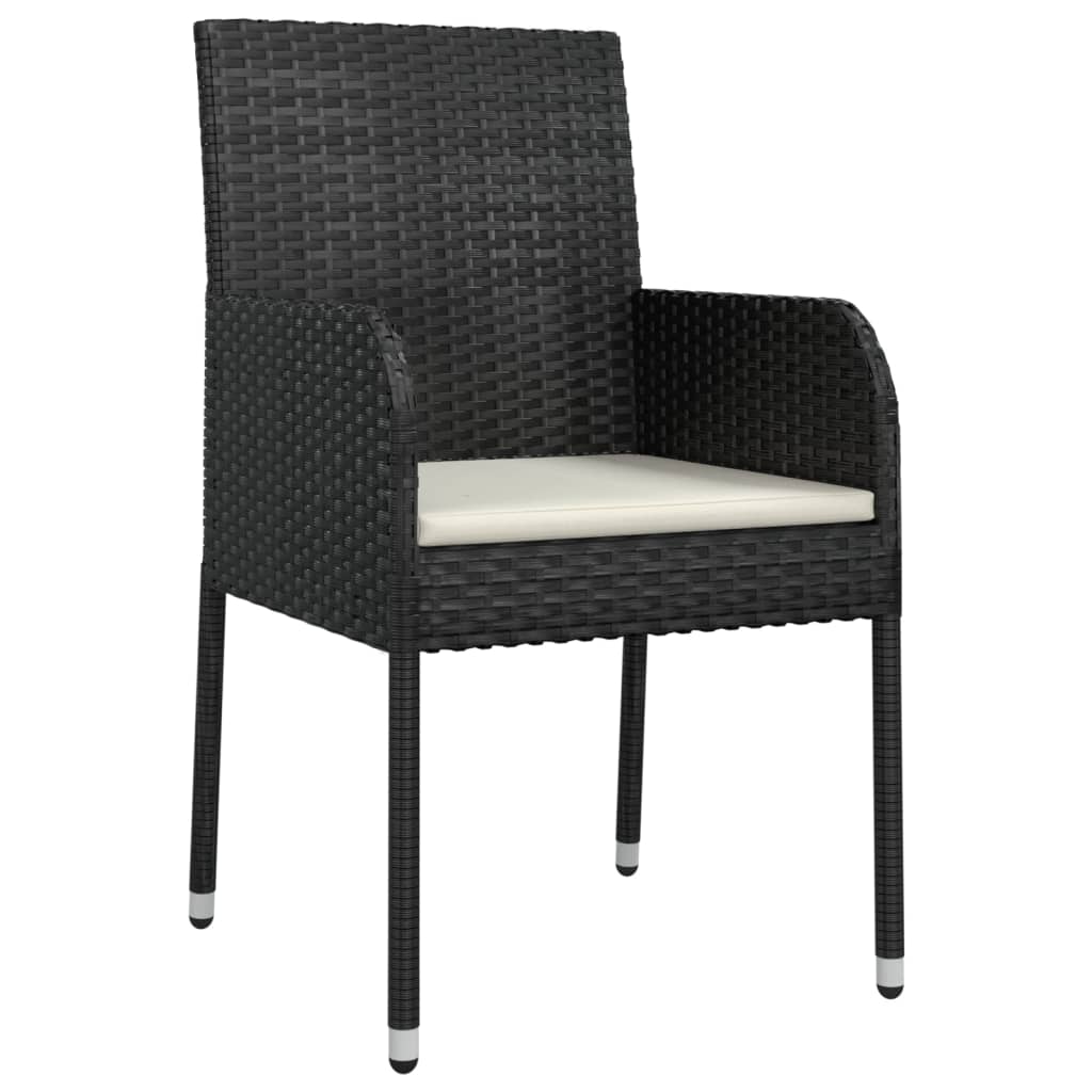 vidaXL Chair Patio Dining Chair with Cushions for Deck Garden Poly Rattan-31