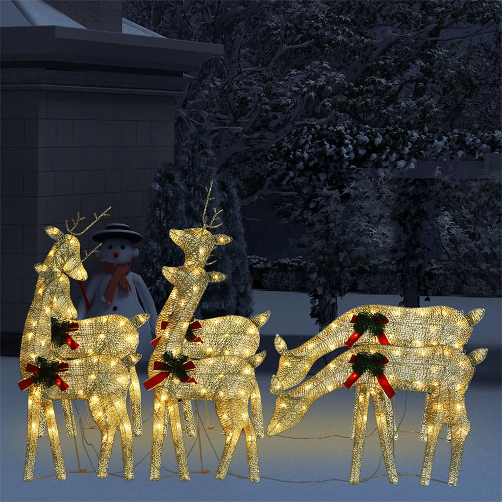 vidaXL Christmas Decoration Reindeer Family Christmas Lighting with LEDs Mesh-13